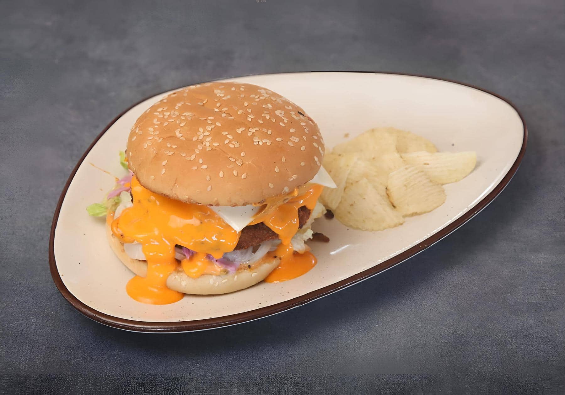 Cheesy Burger and Loaded Fries